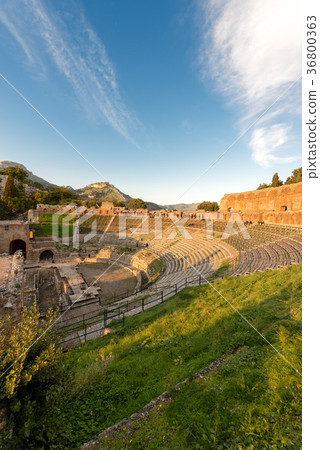 Greek Roman Theater in Taormina - Sicily Italy 36800363