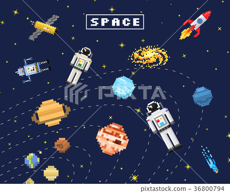 space background, alien spaceman, robot rocket and space background, alien spaceman, robot rocket and 36800794