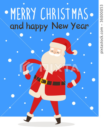 Merry Christmas Happy New Year Poster Santa Snow 36800853