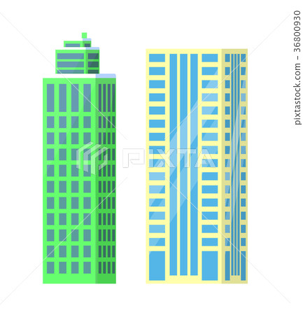 Set of City Buildings Icons Vector Illustration Set of City Buildings Icons Vector Illustration 36800930