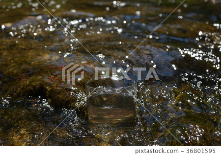 Glass of water in a stream 36801595