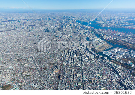 空中,從南部拍攝東京南部(2017年12月) 空中,從南部拍攝東京南部(2017年12月) 36801683