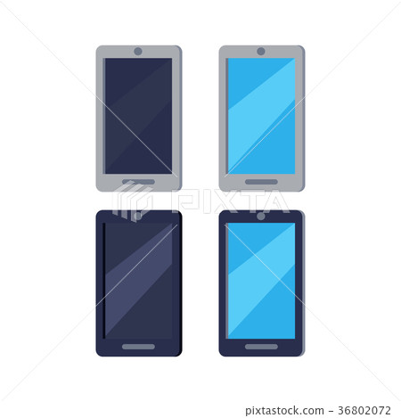 Modern Cellphones Flat Vector Icons Set 36802072