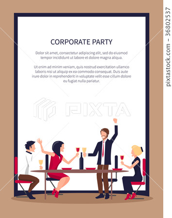 Drinking and Partying People Vector Illustration 36802537