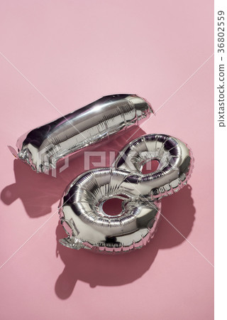 number-shaped balloons forming the number 18 36802559