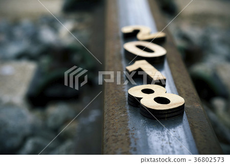 number 2018, as the new year, on the railway number 2018, as the new year, on the railway 36802573