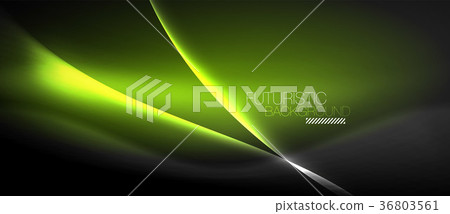 Neon glowing wave, magic energy and light motion 36803561