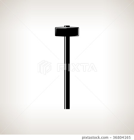 Silhouette sledgehammer on a light background 36804165