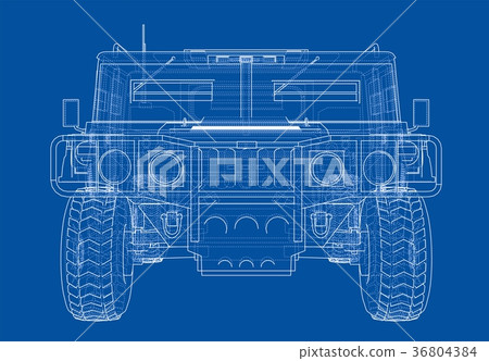 Combat car. Vector rendering of 3d 36804384