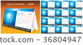 2018 DESK CALENDAR, week start on Monday. Set of 36804947