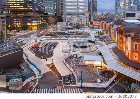 A night view inside Tokyo Station, Marunouchi A night view inside Tokyo Station, Marunouchi 36805078