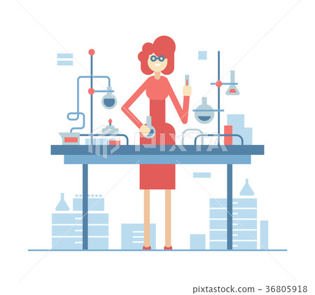 Chemistry teacher - modern flat design style 36805918