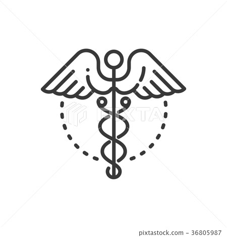 图库插图: medicine - line design single isolated icon