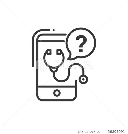 Mobile consultant - line design single isolated Mobile consultant - line design single isolated 36805991