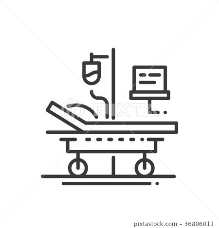 Hospital - line design single isolated icon 36806011