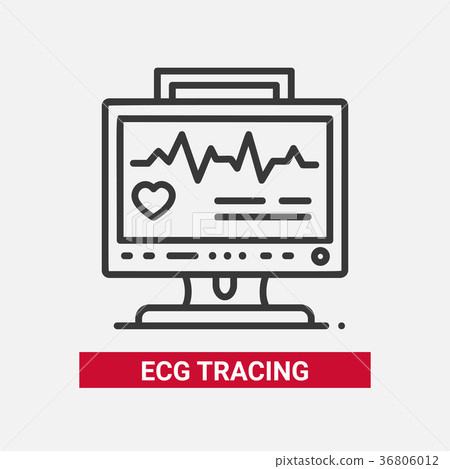 ECG tracing - line design single isolated icon 36806012