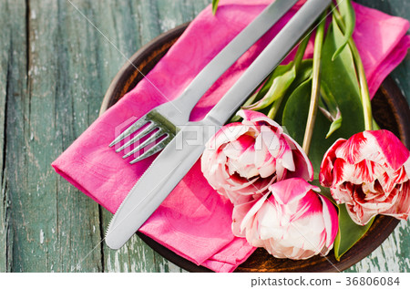 Festive Table Set for Mother's Day or Birthday. 36806084
