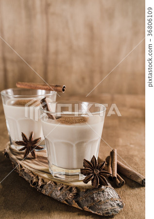 Traditional Eggnog Cocktail for Christmas Eve. Traditional Eggnog Cocktail for Christmas Eve. 36806109