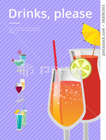 Drinks Please Poster with Lemonade Cocktail Glass Drinks Please Poster with Lemonade Cocktail Glass 36806303