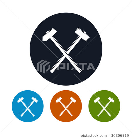 Icon of a Crossed Hammer and Sledgehammer Icon of a Crossed Hammer and Sledgehammer 36806519
