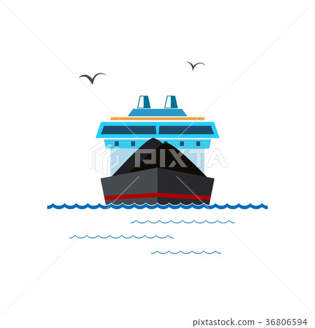 Dry Cargo Ship Isolated on White 36806594