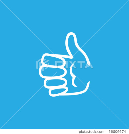 Hand Showing Ok on Blue Background-插圖素材 [36806674] - PIXTA圖庫