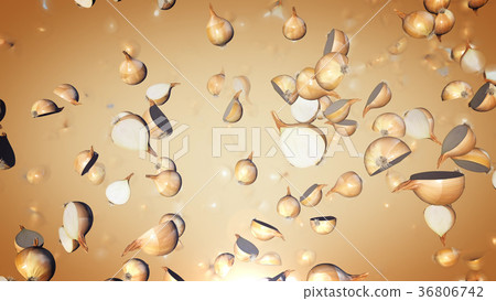 Flying Halves of Ripe Onions 36806742