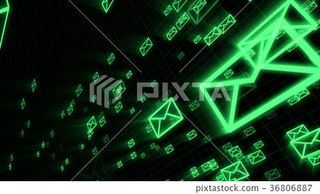 Flying Emails in Cyberspace - Stock Illustration [36806887] - PIXTA