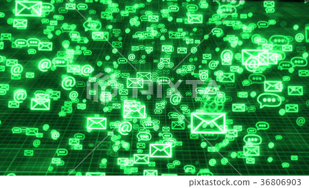 Light Green Emails and Network - Stock Illustration [36806903] - PIXTA