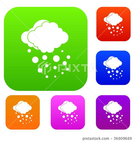 Cloud with hail set collection Cloud with hail set collection 36809689