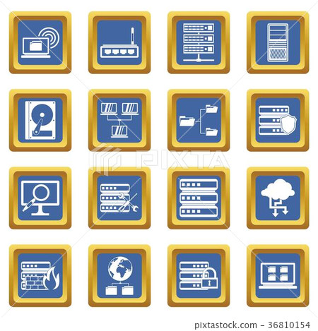 Big data icons set blue - Stock Illustration [36810154] - PIXTA