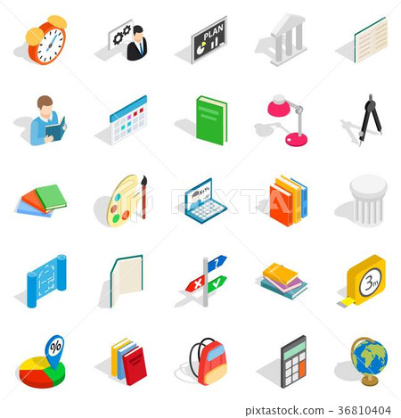 Teacher icons set, isometric style 36810404
