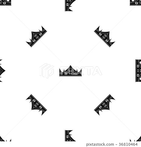 Royal crown pattern seamless black Royal crown pattern seamless black 36810464