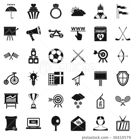 Arrow icons set, simple style 36810579