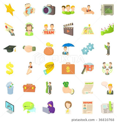 Career icons set, cartoon style Career icons set, cartoon style 36810768
