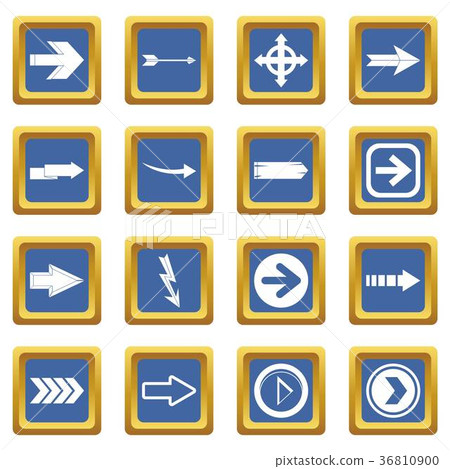 Arrow icons set blue 36810900