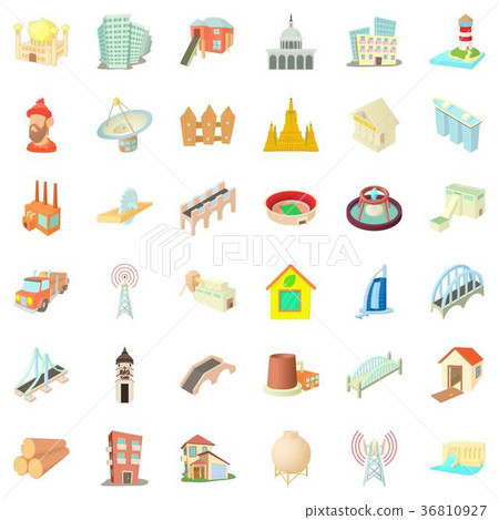 Construction icons set, cartoon style 36810927