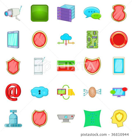 Encoding icons set, cartoon style 36810944