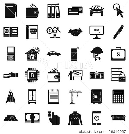 Credit icons set, simple style Credit icons set, simple style 36810967