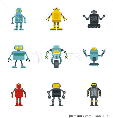 Android icons set, flat style-插圖素材 [36811059] - PIXTA圖庫