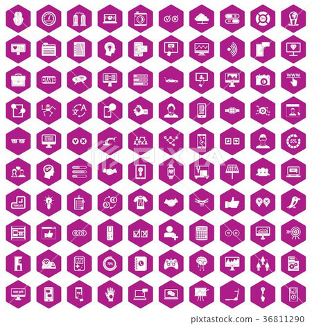 100 interface icons hexagon violet 100 interface icons hexagon violet 36811290