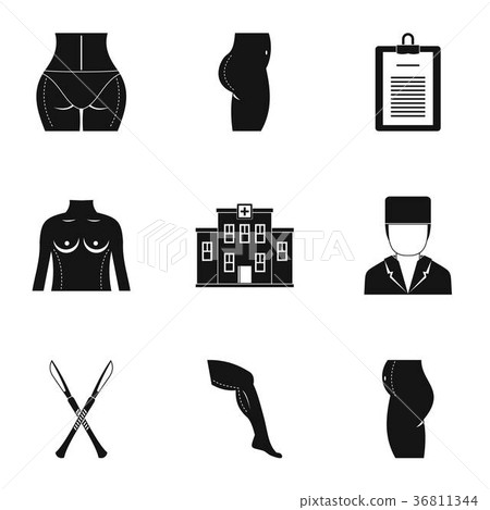 Surgery correction icon set, simple style 36811344