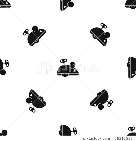 Clockwork mouse pattern seamless black 36811535