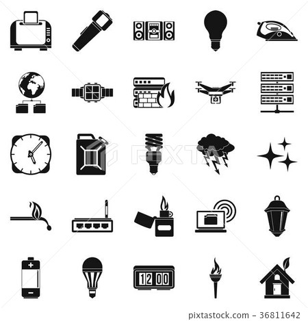 Spare fuel icons set, simple style 36811642