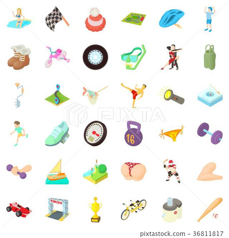 Activity life icons set, cartoon style 36811817