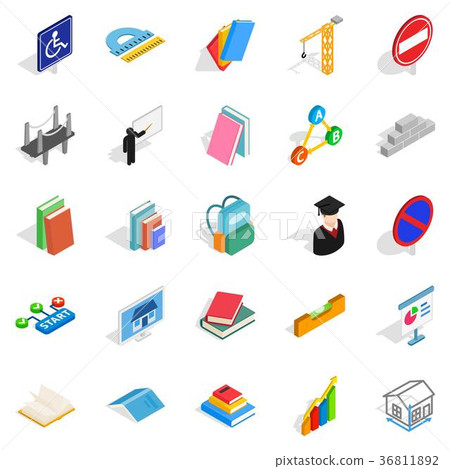 Professor icons set, isometric style Professor icons set, isometric style 36811892