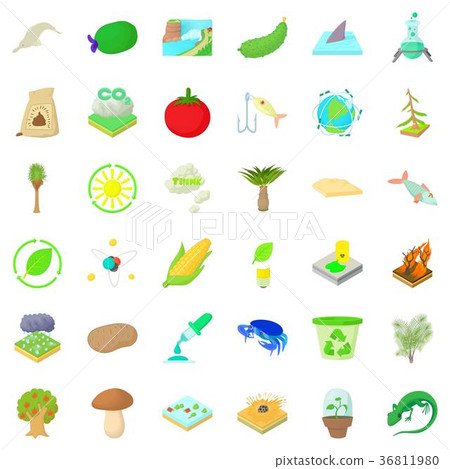 Biology science icons set, cartoon style - Stock Illustration [36811980] -  PIXTA