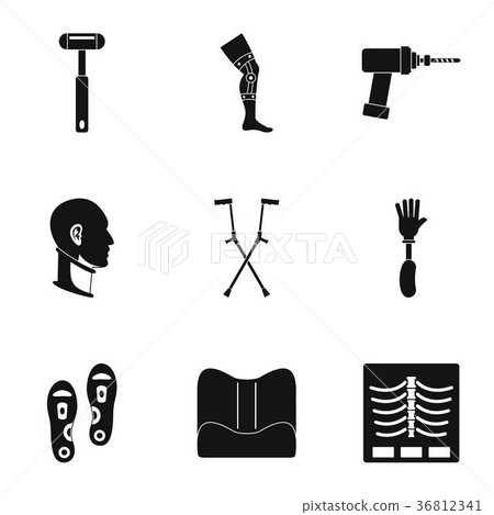 Orthopedic prosthetic icon set, simple style 36812341