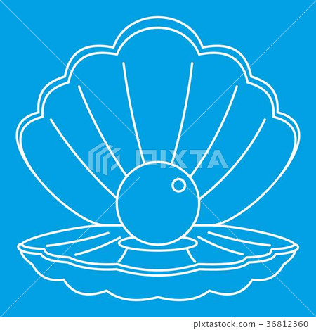 Sea shell with pearl icon, outline style 36812360