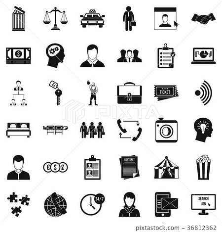 Coherence in work icons set, simple style Coherence in work icons set, simple style 36812362